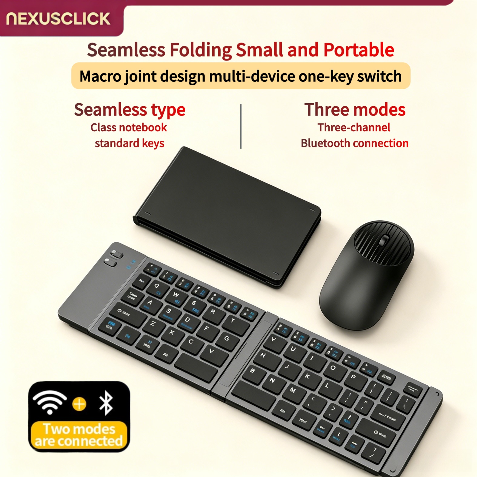 Gaming Keyboard And Mouse Combo Wireless - NexusClick Nowy Mini Bezprzewodowy Zestaw Klawiatura