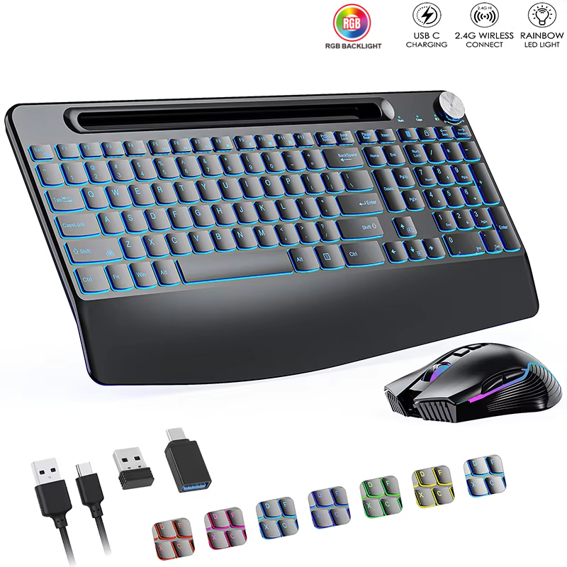 Gaming Keyboard Mouse Combo - Bezprzewodowa klawiatura i mysz 2,4G i