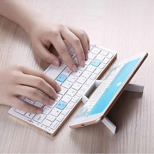 Gaming Keyboard Budget - Składana trójskładana klawiatura bezprzewodowa Bluetooth aluminiowa