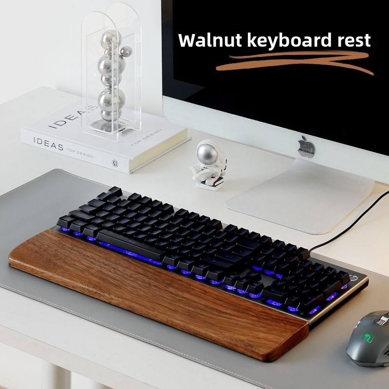 Gaming Keyboard Mouse Combo - Podkładka pod nadgarstek z litego drewna
