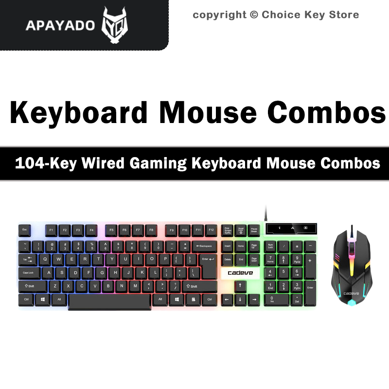 Gaming Keyboard Mouse Combo - APAYADO LDK9122 Przewodowy Zestaw Klawiatury i