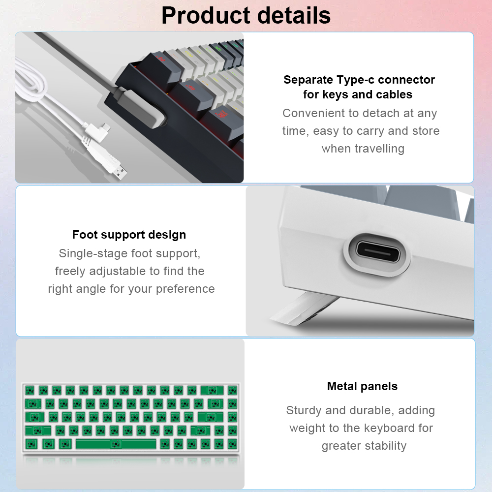 E-YOOSO Z686 RGB USB 60% Mini  – Gaming Keyboard Hand recenzja i cena