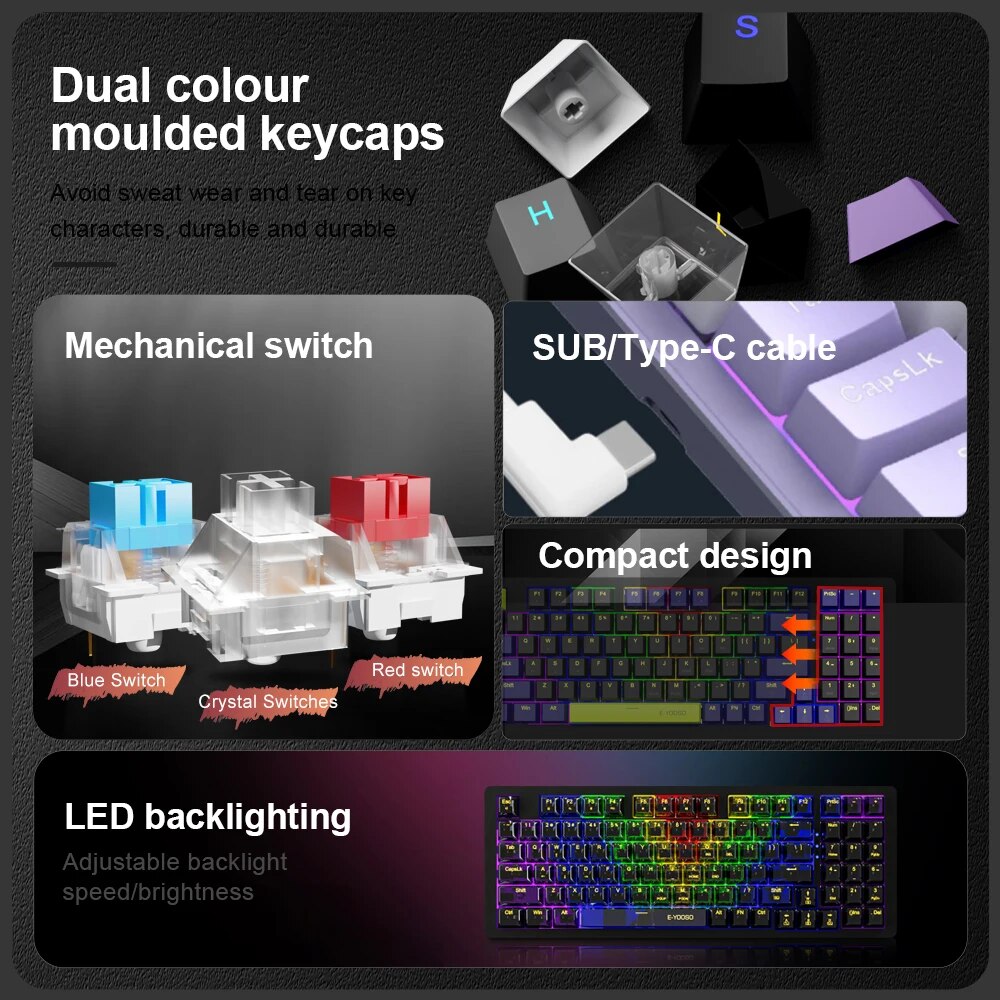 E-YOOSO Z94 mechaniczna klawia – Gaming Keyboard Budget recenzja i cena